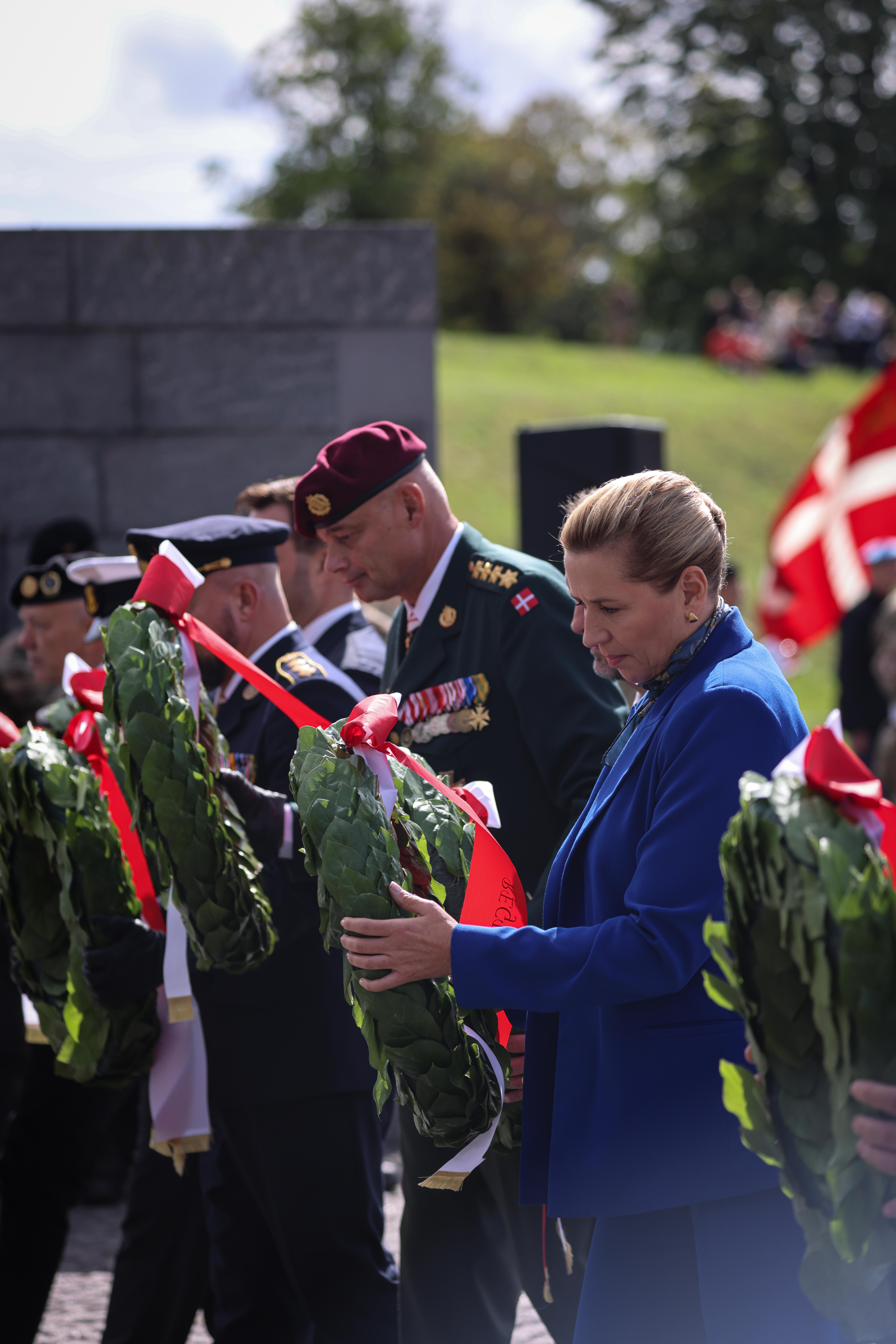 Mette Frederiksen kranselægning på Kastellet
