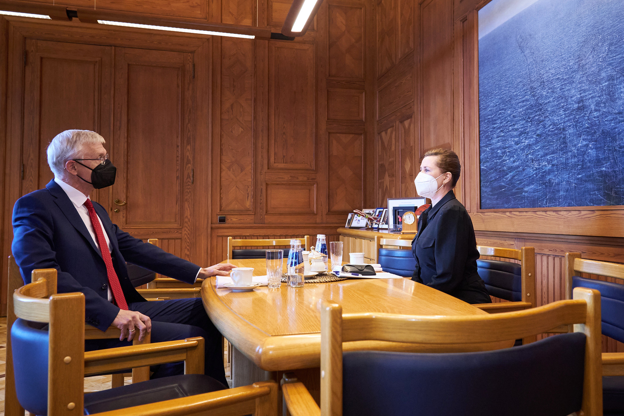 Letlands premierminister Krišjānis Kariņš mødes med statsminister Mette Frederiksen.