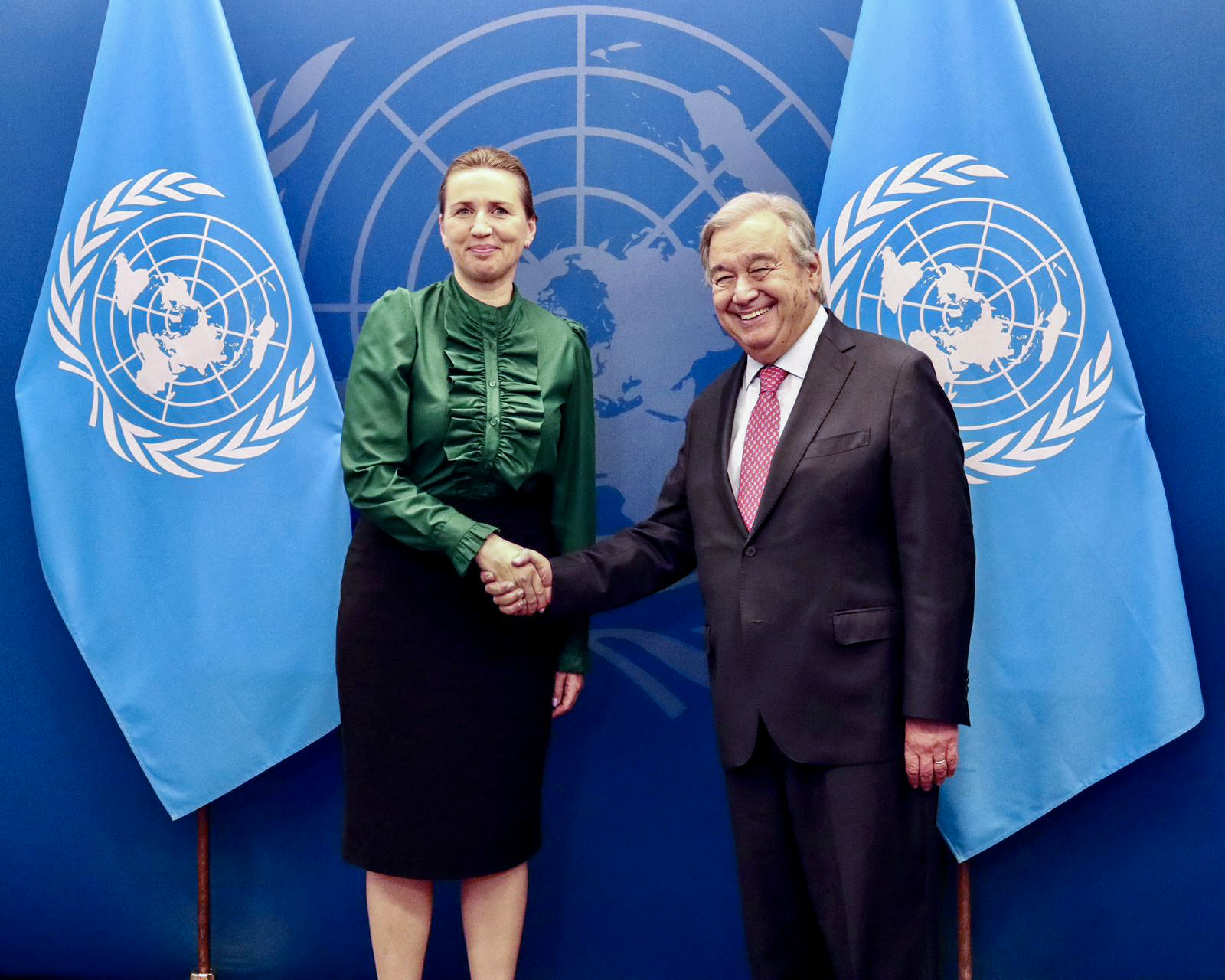 Statsminister Mette Frederiksen og FN's generalsekretær António Guterres