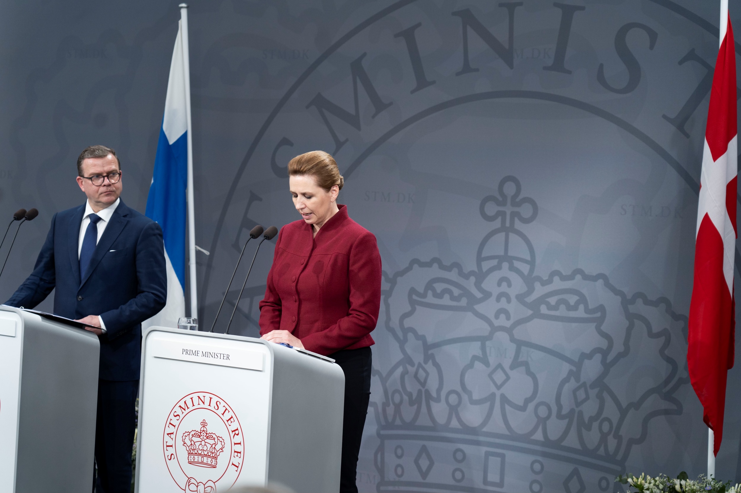 Statsminister Mette Frederiksen holder pressemøde med den finske statsminister Petteri Orpo
