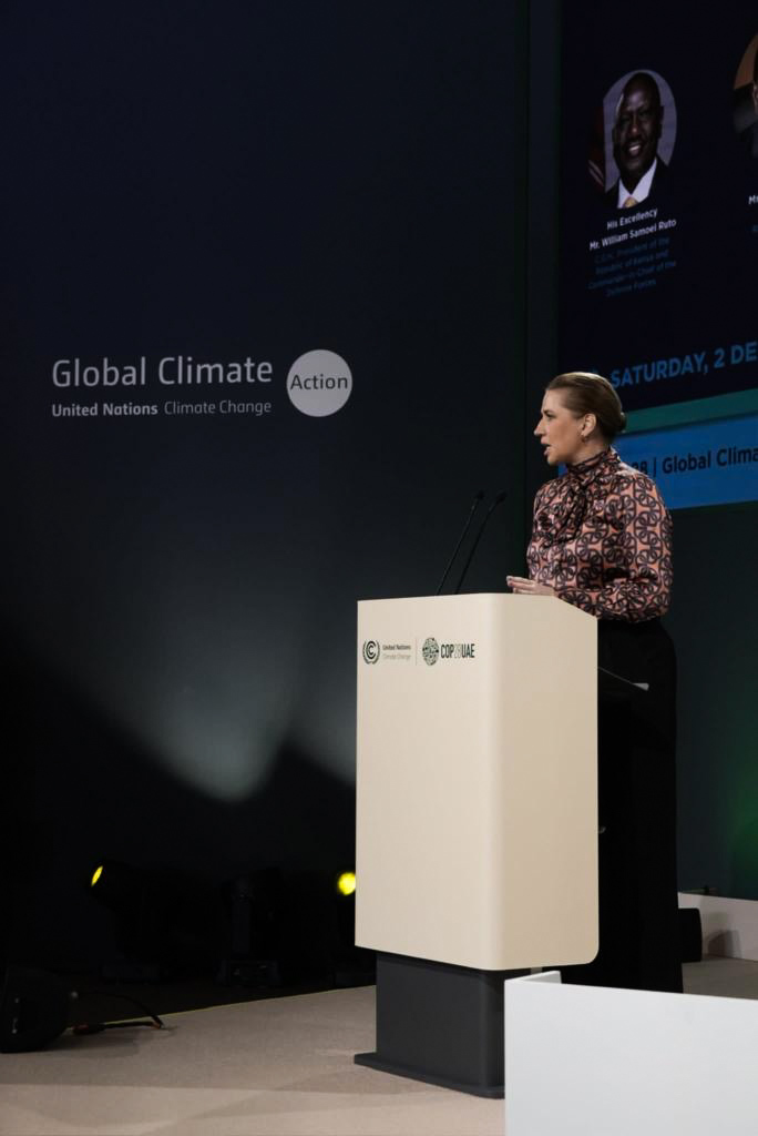 Statsminister Mette Frederiksen holder tale ved COP28