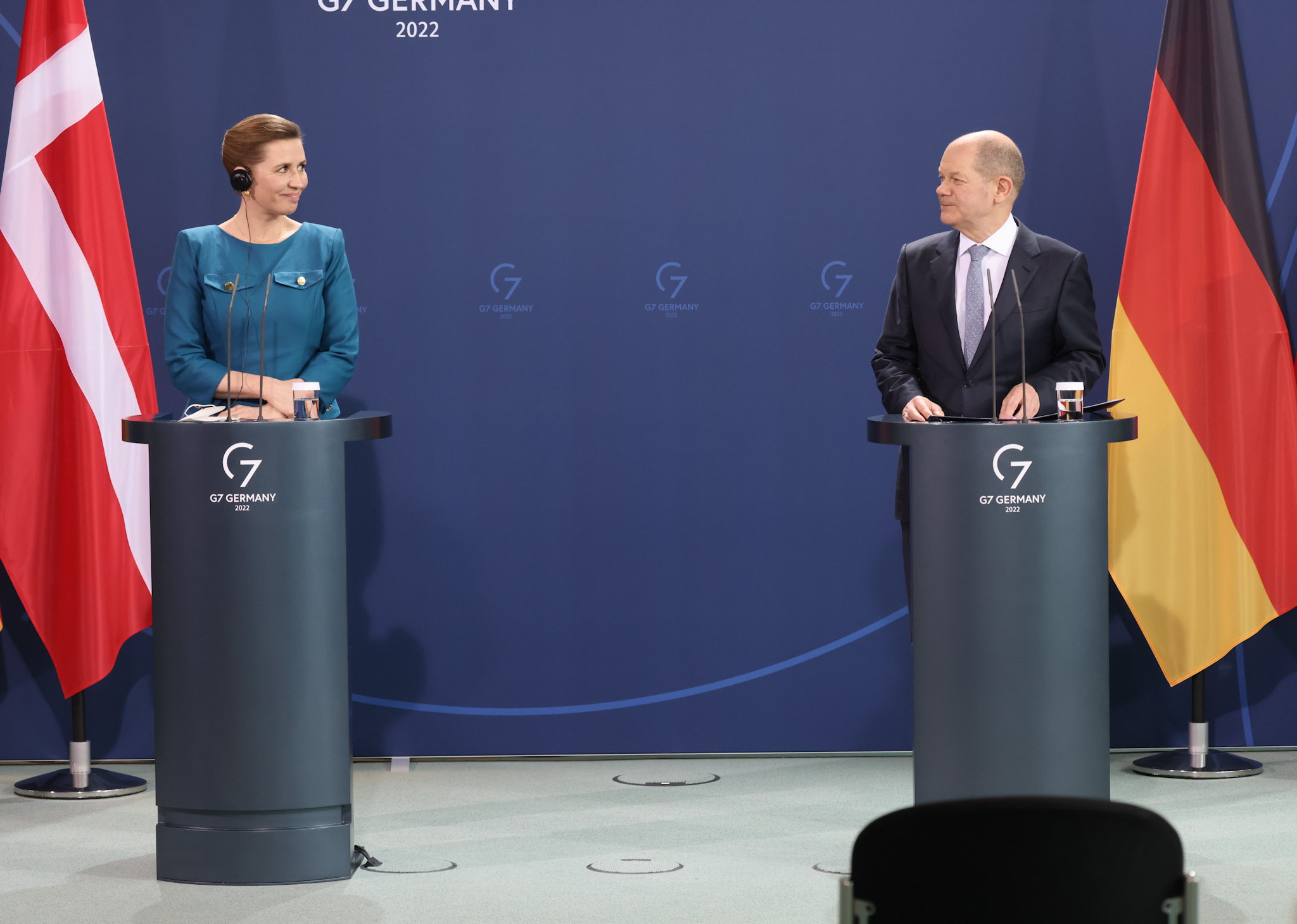 Mette Frederiksen holder pressemøde med Tysklands kansler Olaf Scholz  