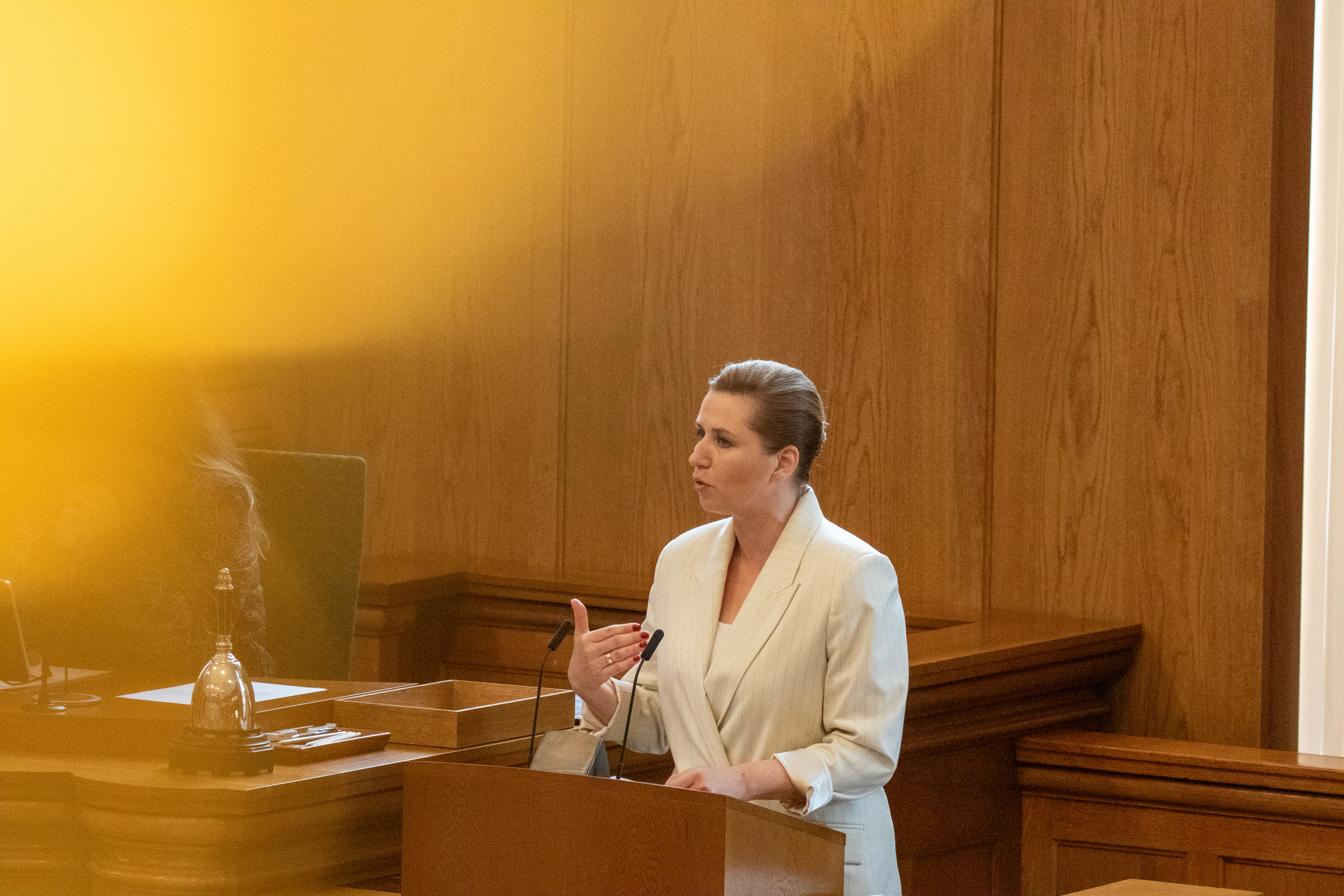 Statsministeren taler i Folketingssalen 