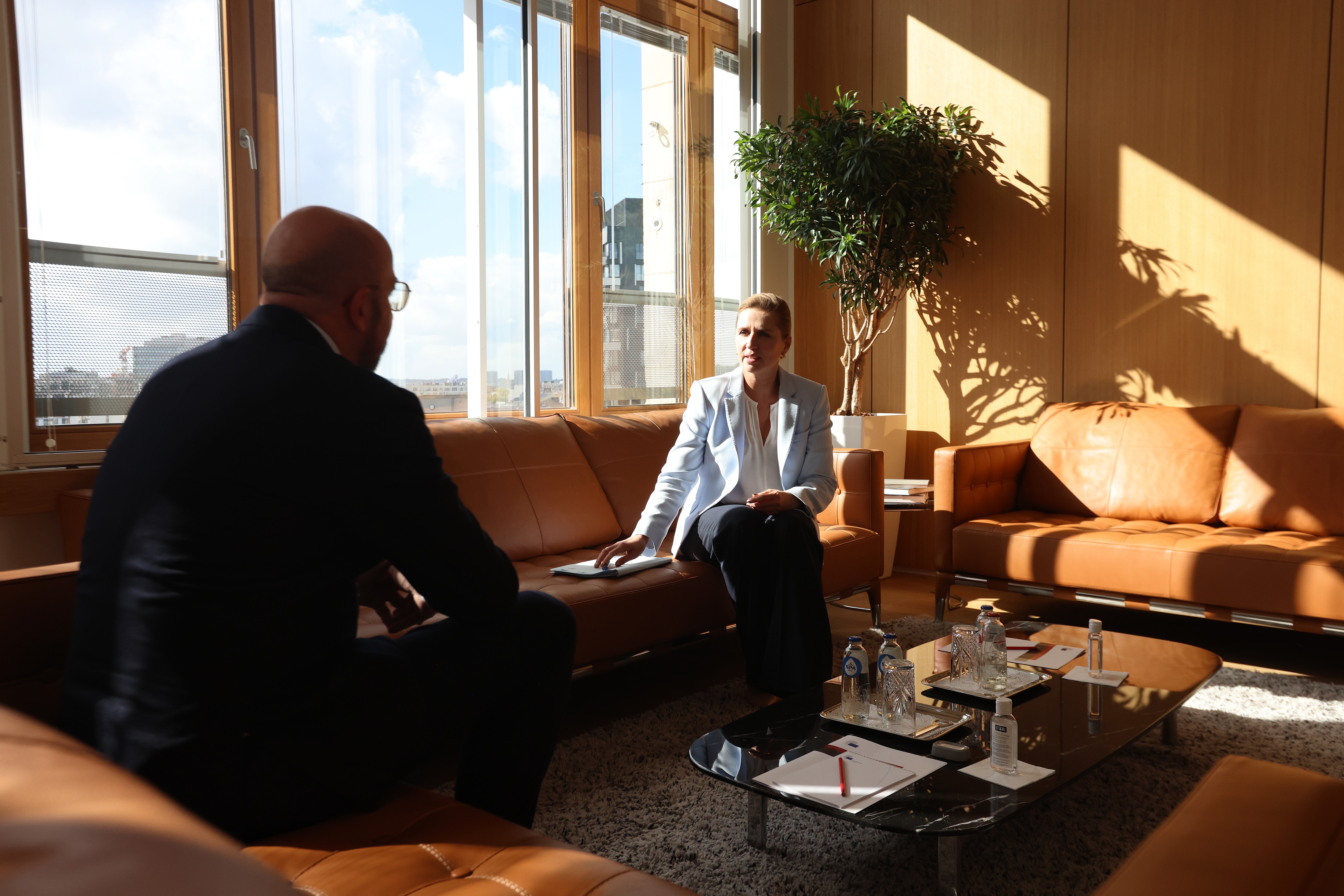 Statsminister Mette Frederiksen mødes med Det Europæiske Råds formand Charles Michel.