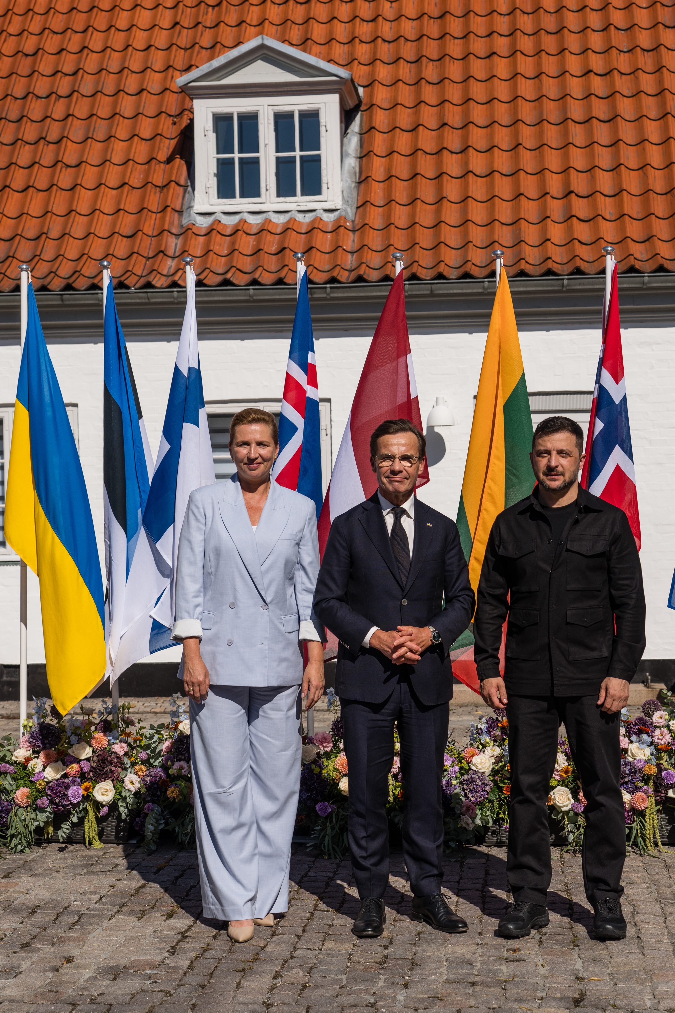 Statsminister Mette Frederiksen, statsminister Ulf Kristersson og præsident Zelenskyy