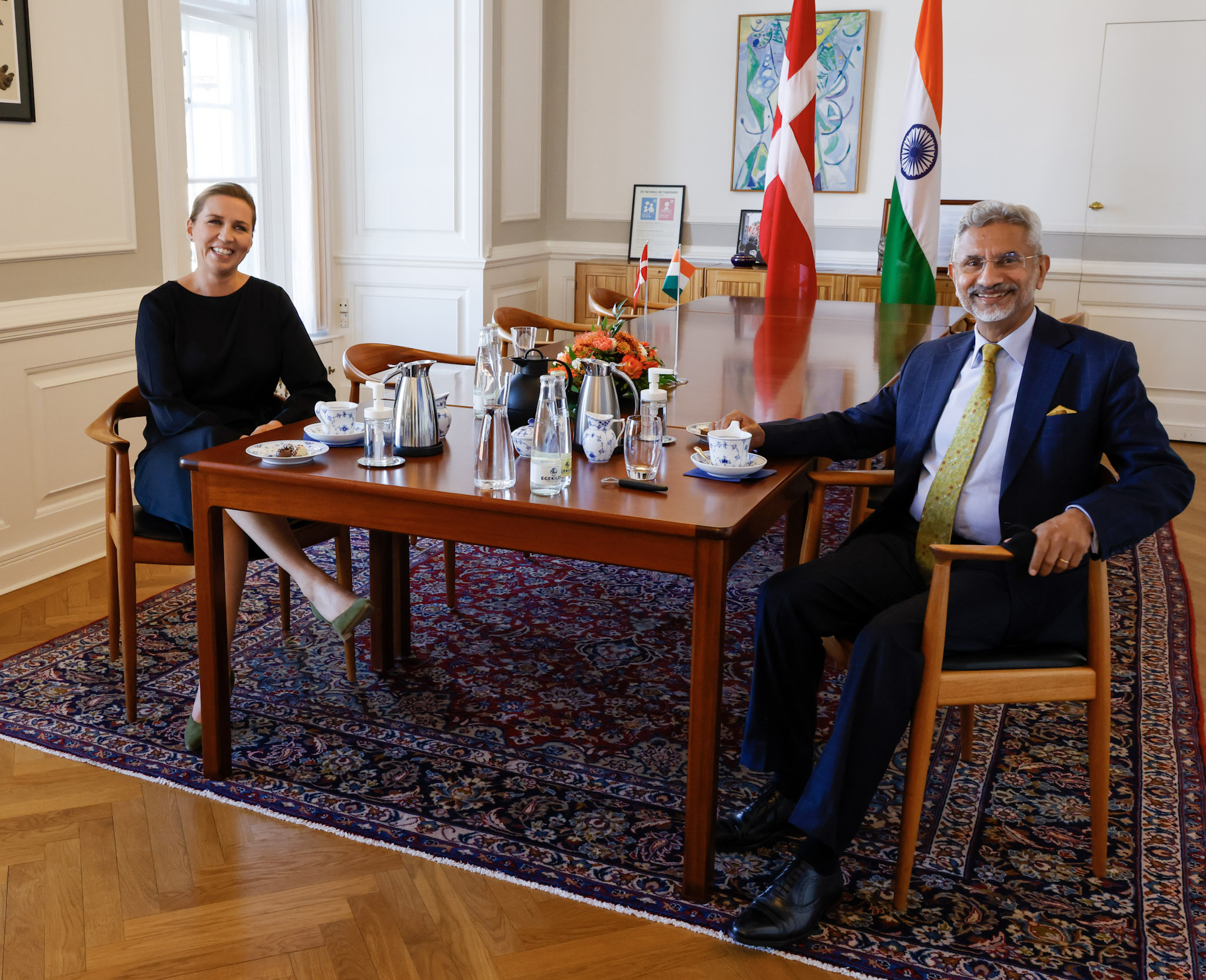 Statsminister Mette Frederiksen møder Indiens udenrigsminister Subrahmanyam Jaishankar