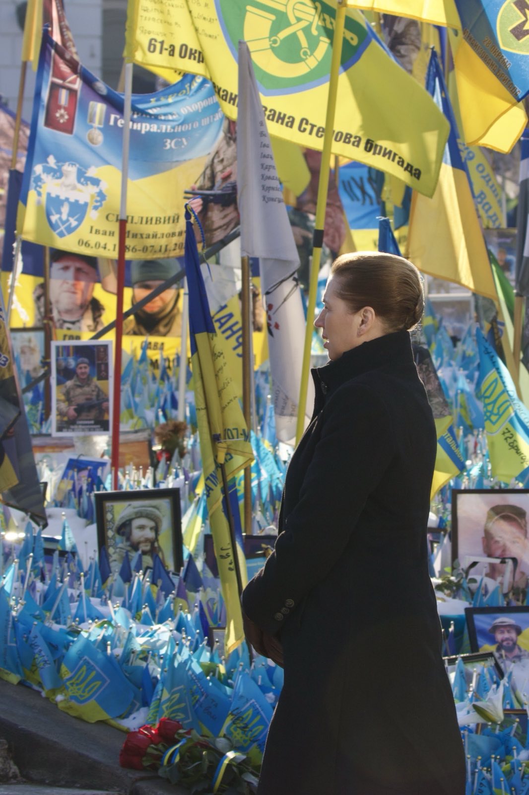 Mette Frederiksen i ved Maidan pladsen