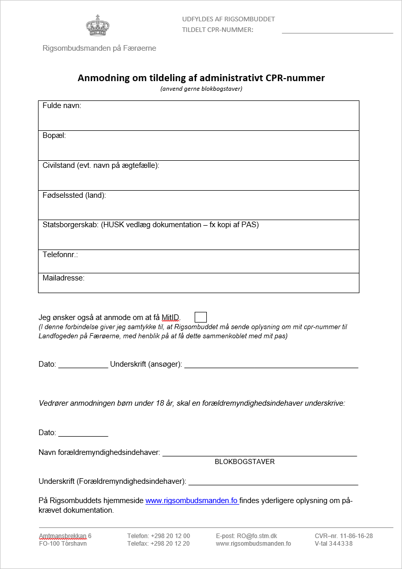 CPR Ansøgning Billede